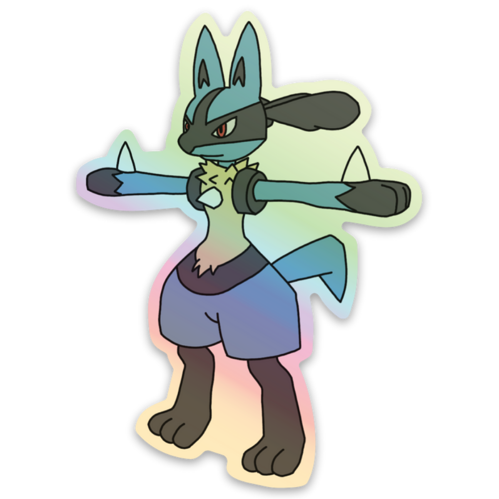 Lucario Holographic Sticker