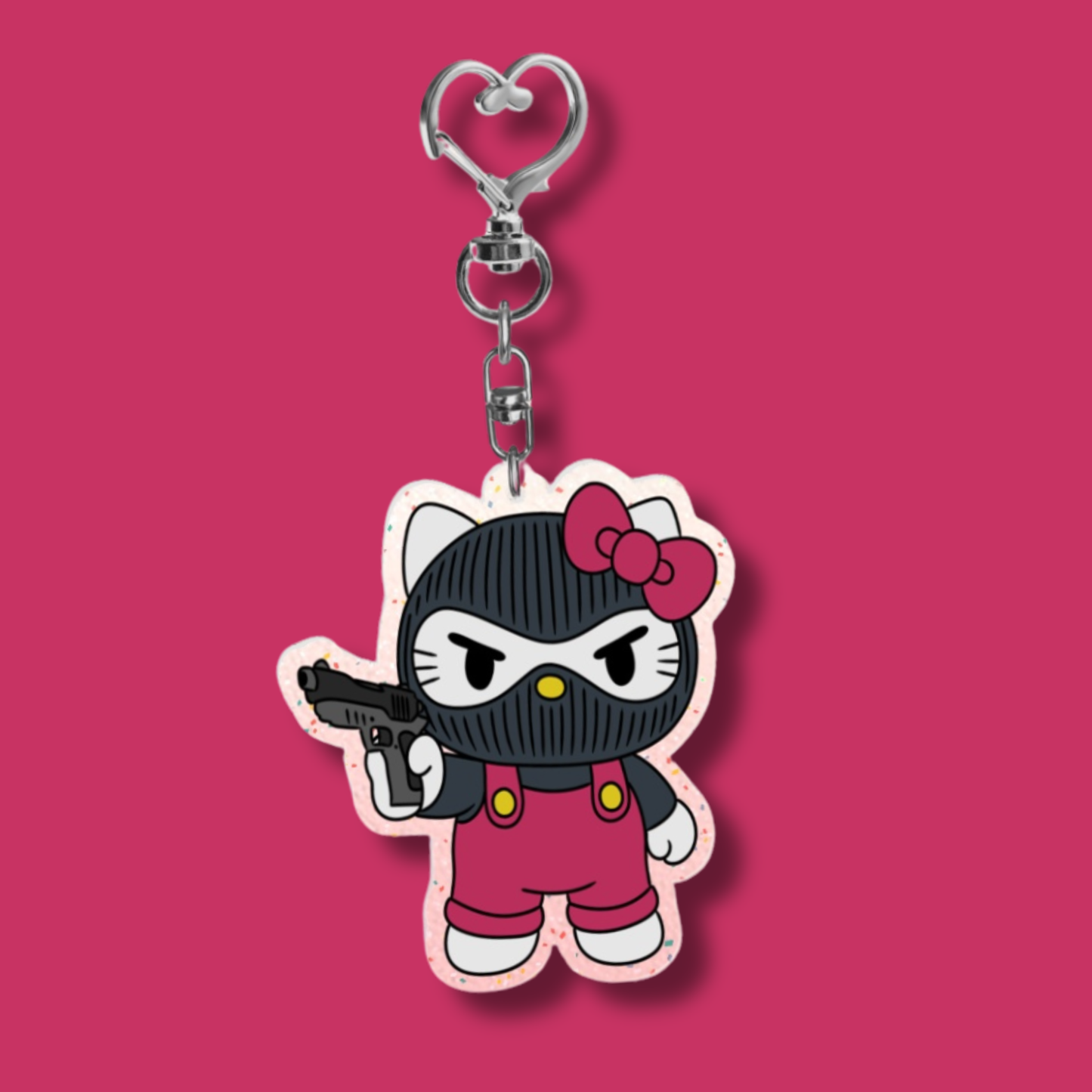 Hell No Kitty | Acrylic Glitter Keychain