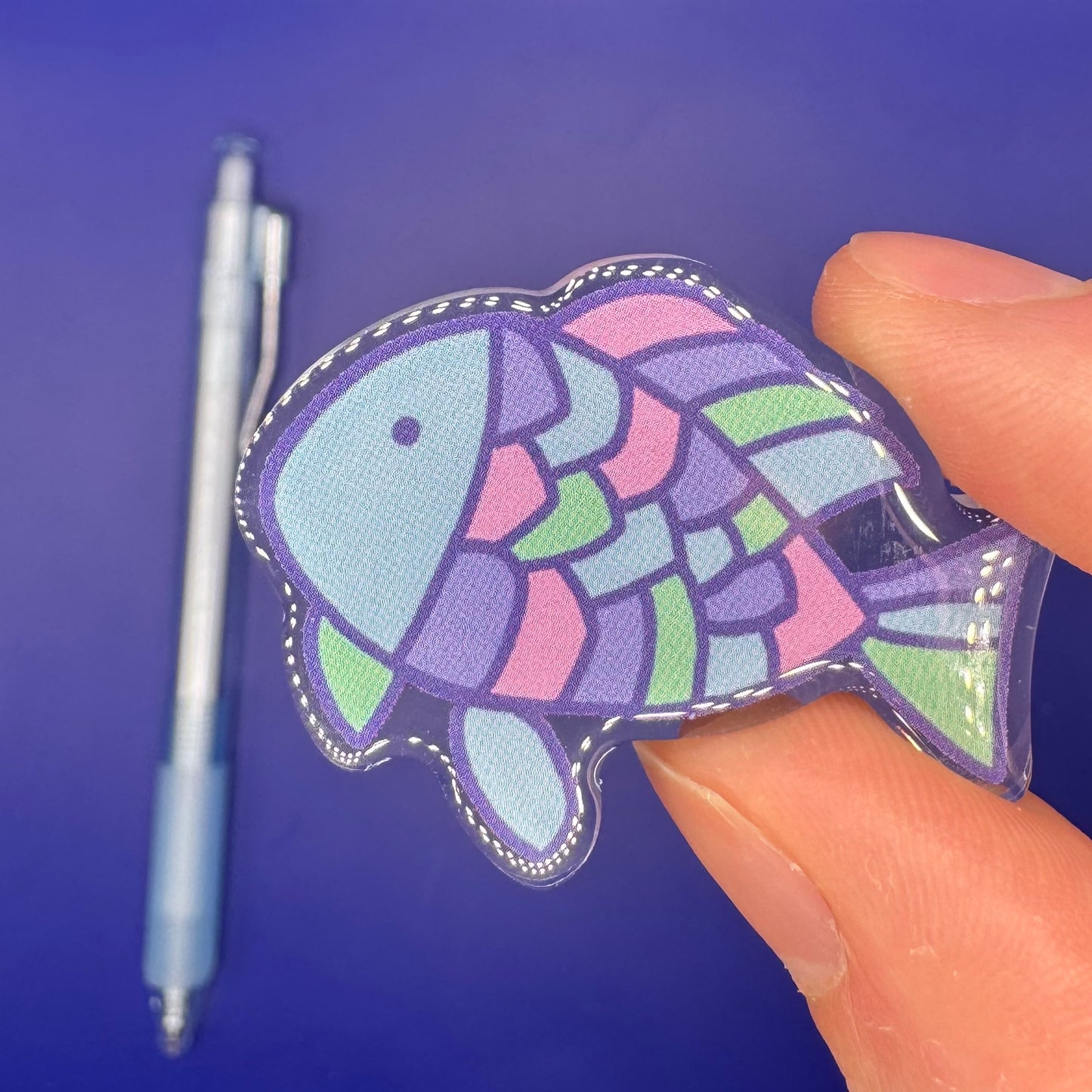 Rainbow Fish | Ballpoint Pen w/ Acrylic Charm