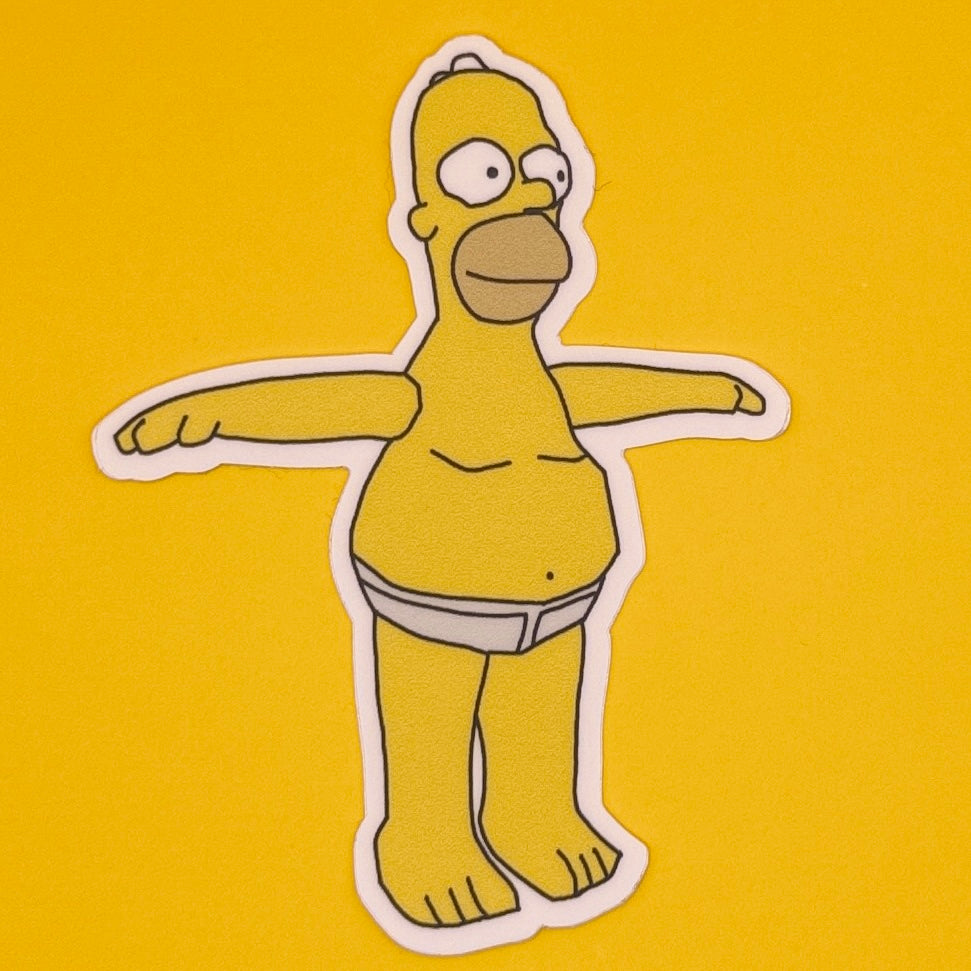 Simpsons: Hit & Run (T-pose) - Matte Vinyl Stickers