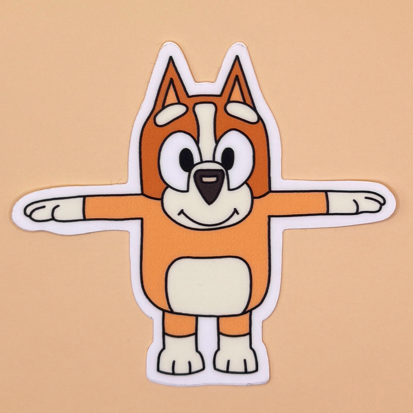Bluey (T-pose) - Matte Vinyl Stickers