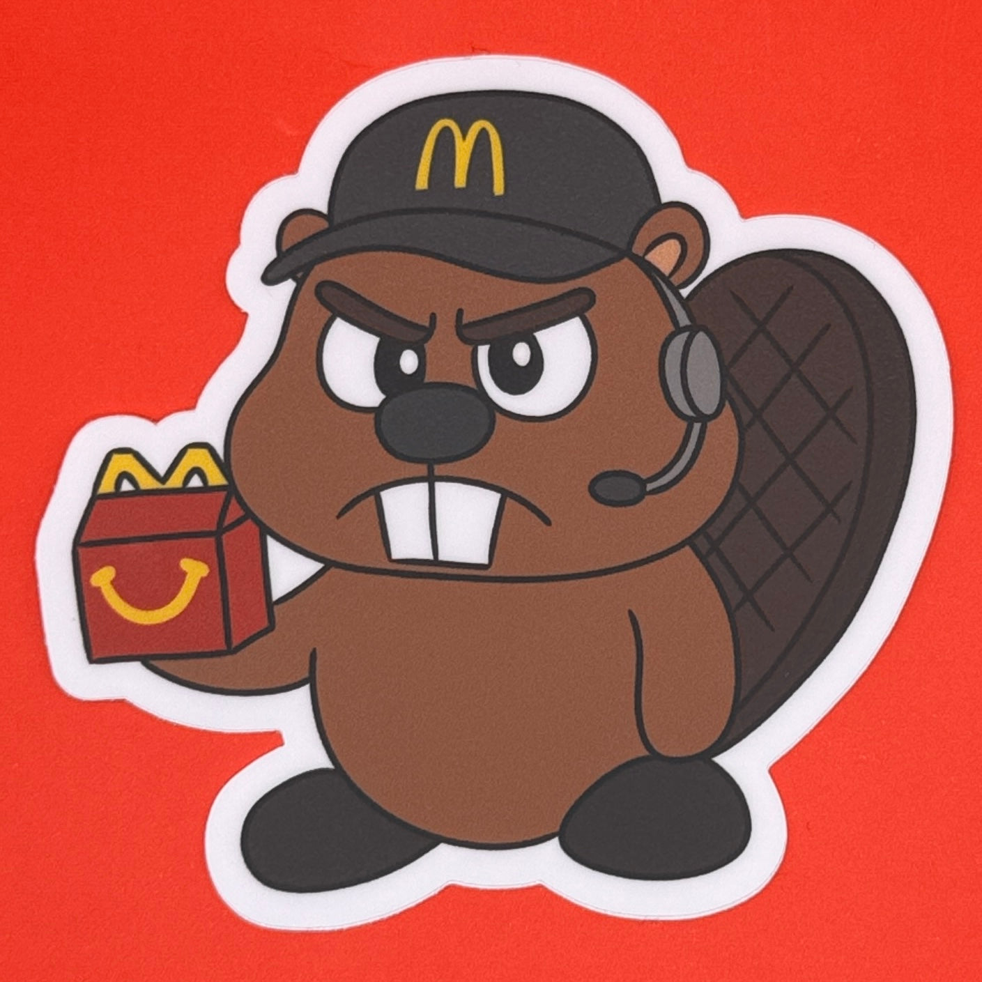 Mr. Beaver (Happy Meal) and Grimace Milkshake - Matte Vinyl Stickers
