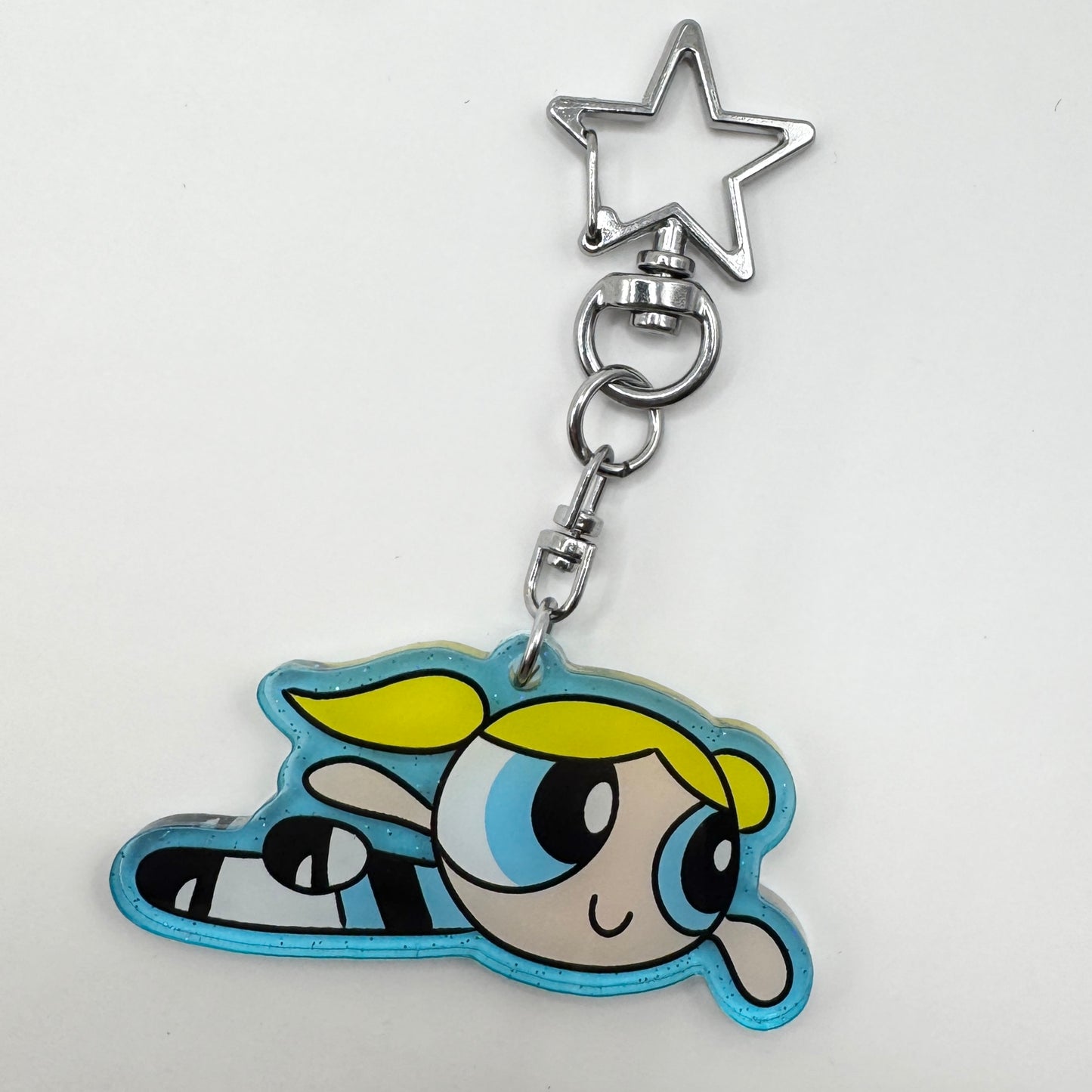 The Powerpuff Girls - Acrylic Keychains (Colored Edge Glitter)