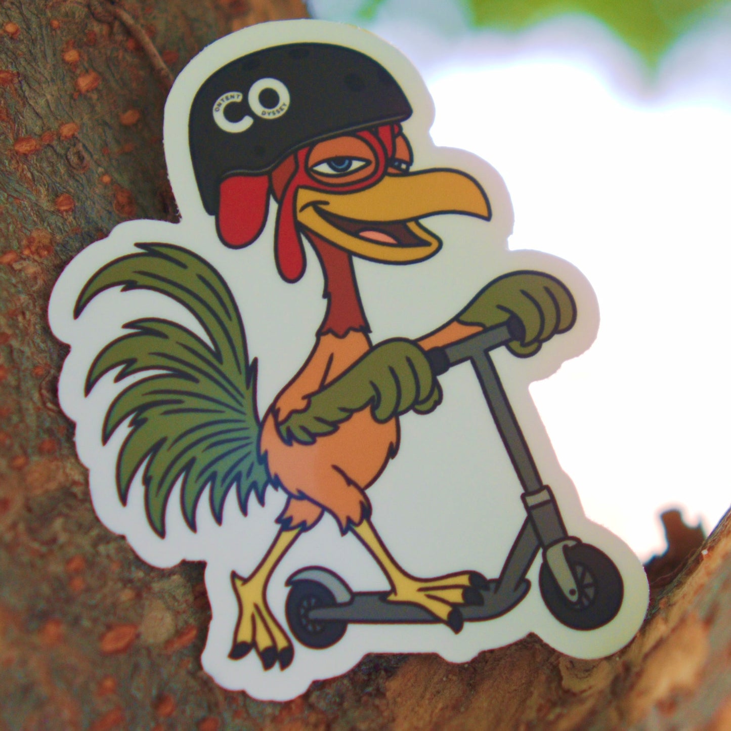 Scooter Chicken (Content Odyssey) Matte Vinyl Sticker