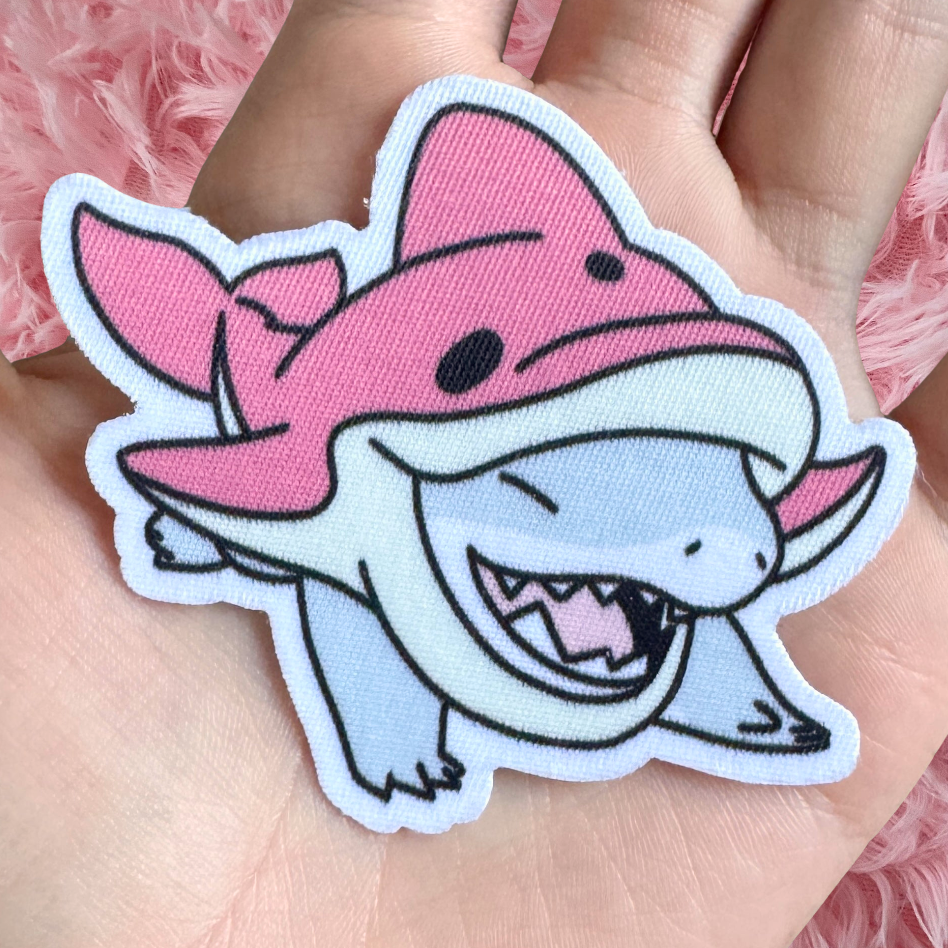 Pink Dolphin Jeff Fabric Sticker – Marvel Rivals Comics Cute