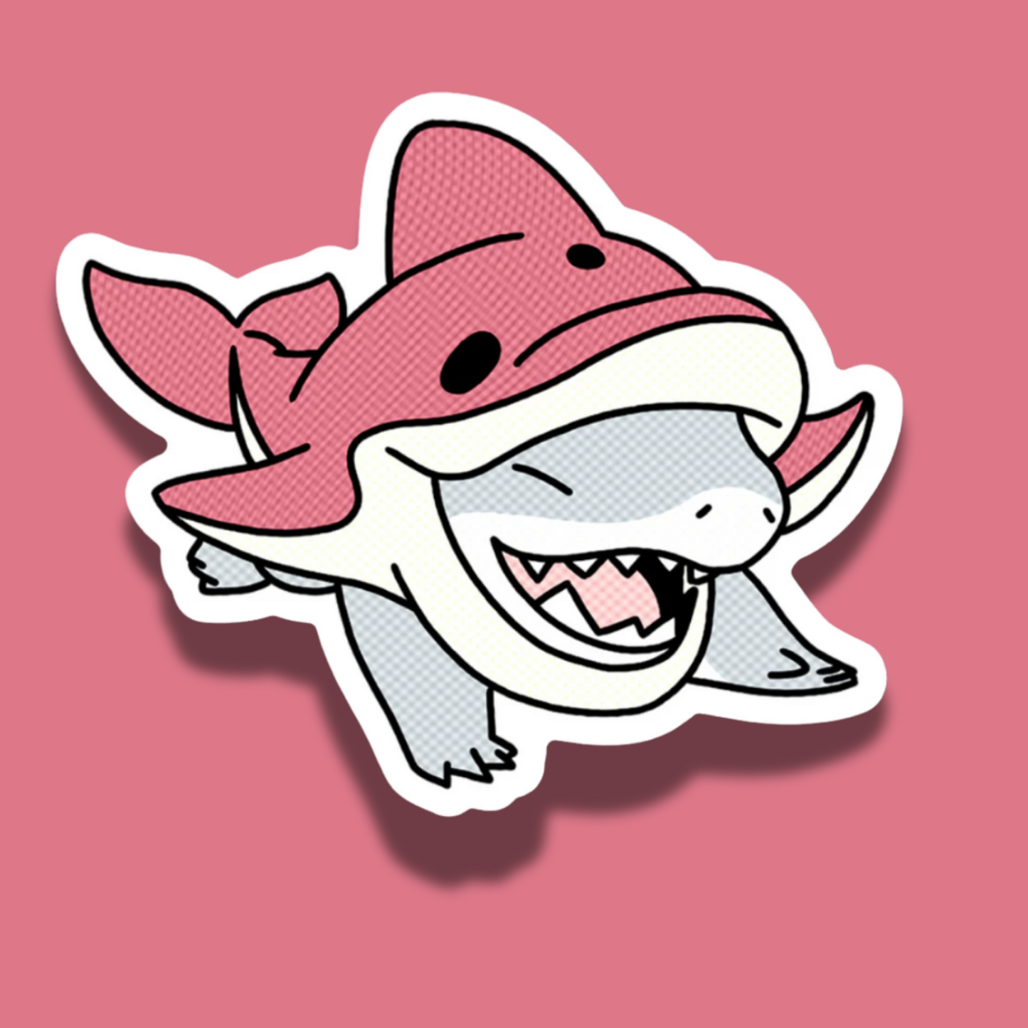Pink Dolphin Jeff | Fabric Sticker