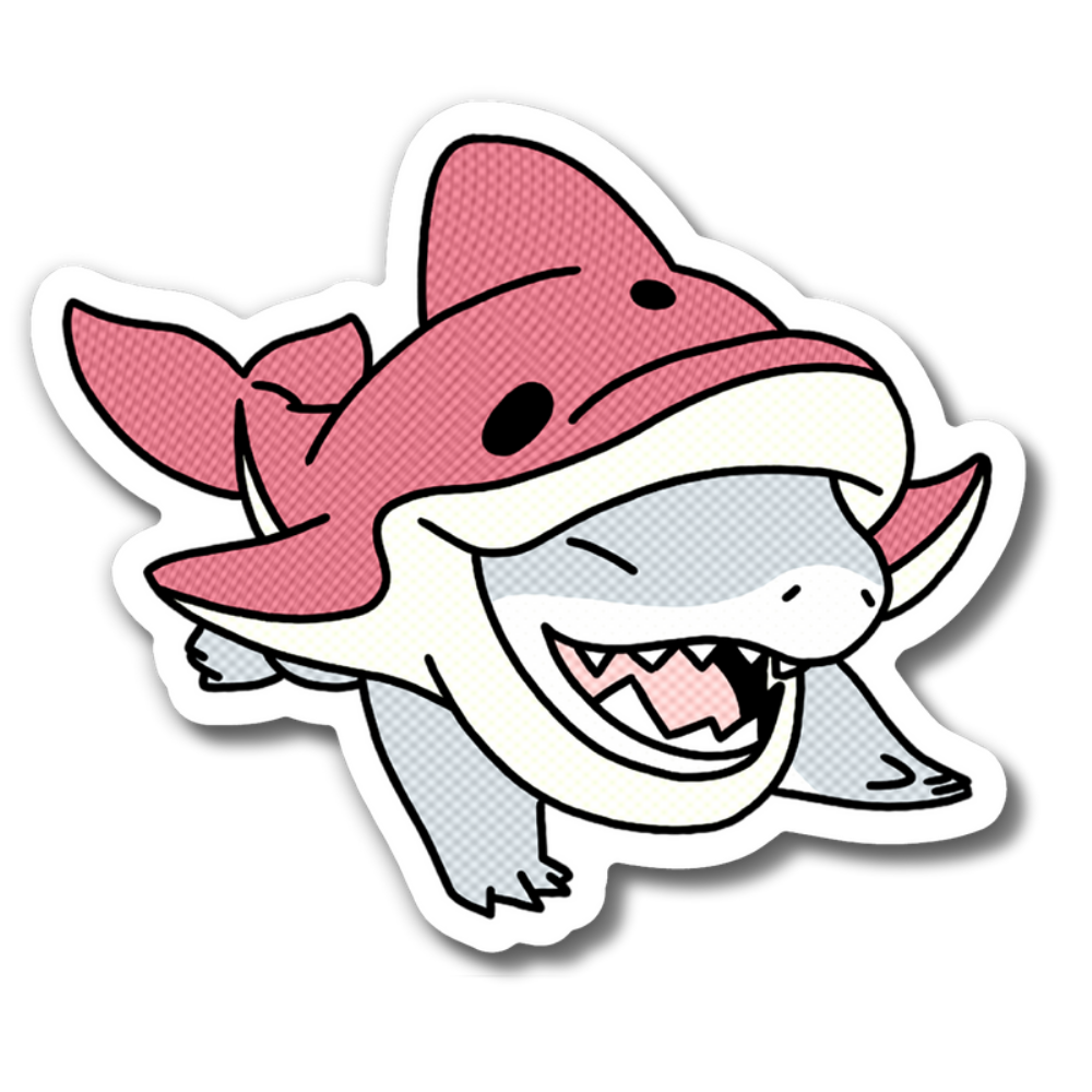 Pink Dolphin Jeff Fabric Sticker