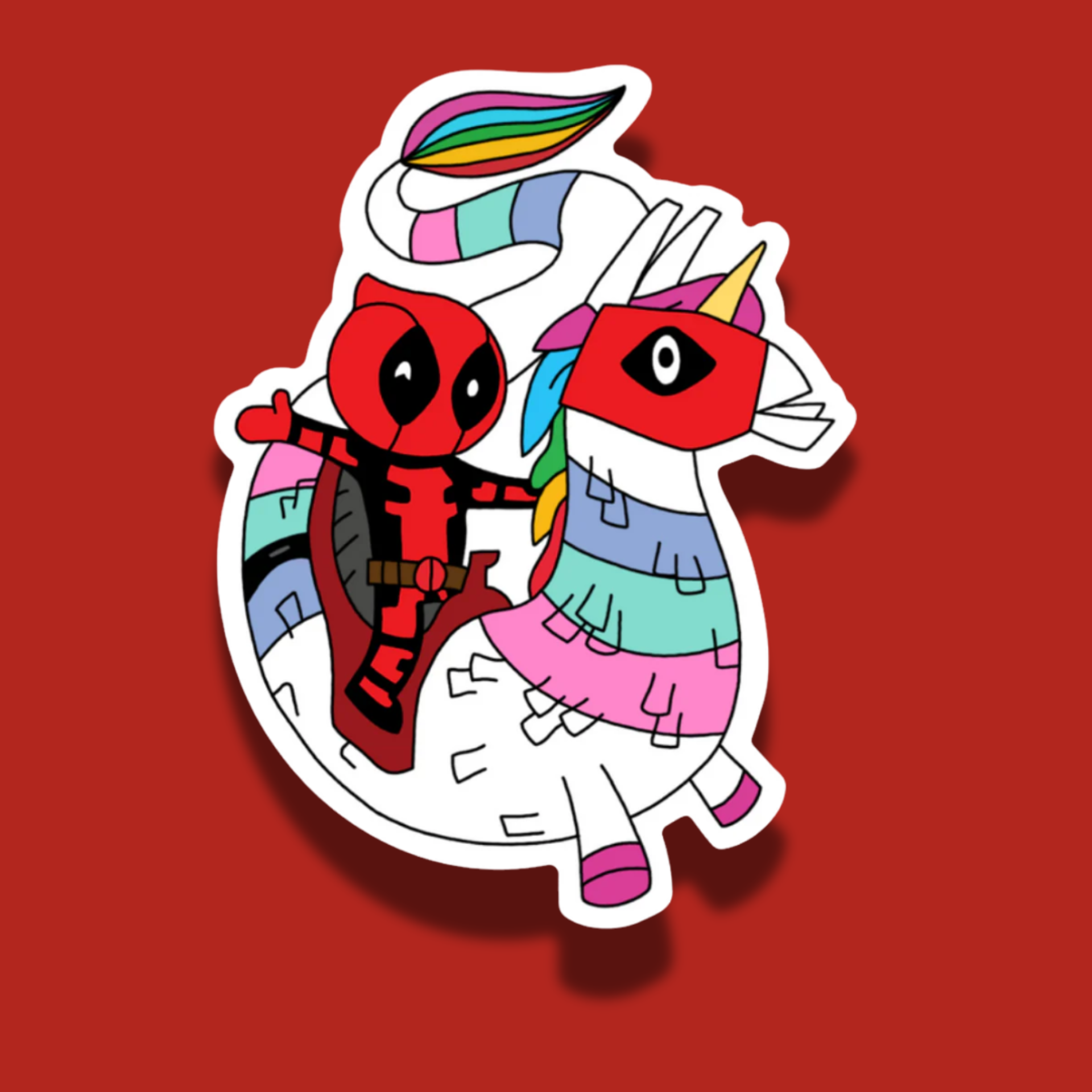 Deadpool & Llamacorn | Vinyl Sticker