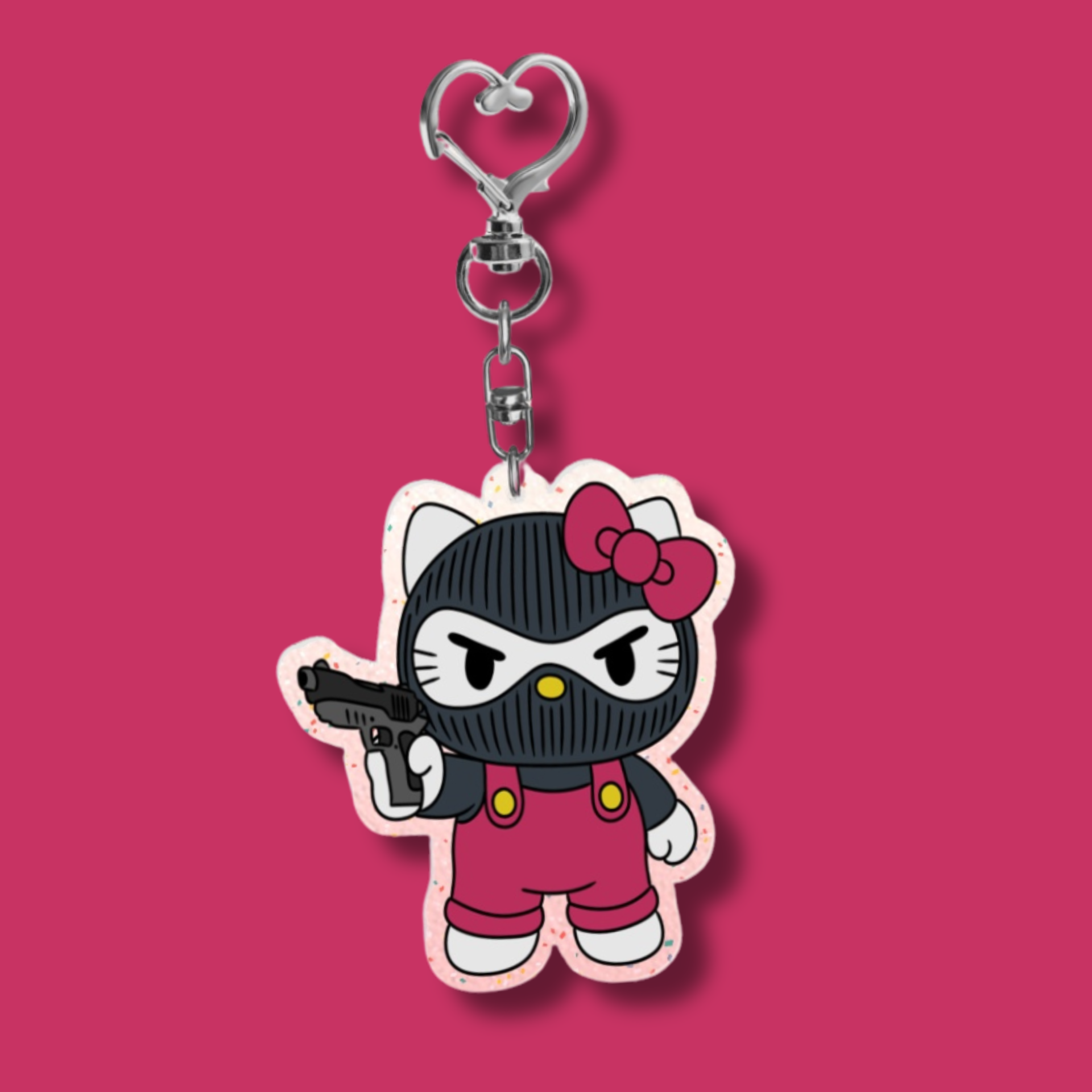 Hell No Kitty | Glitter Acrylic Keychain