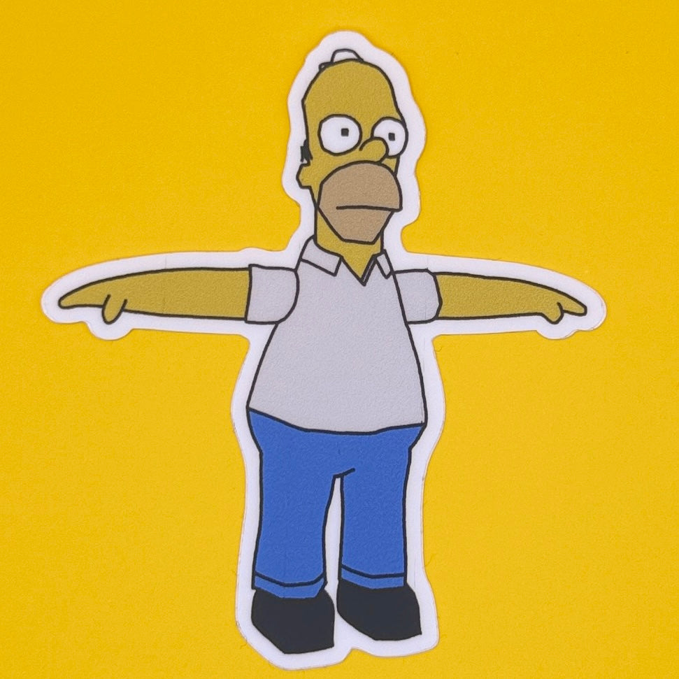 Simpsons: Hit & Run (T-pose) - Matte Vinyl Stickers