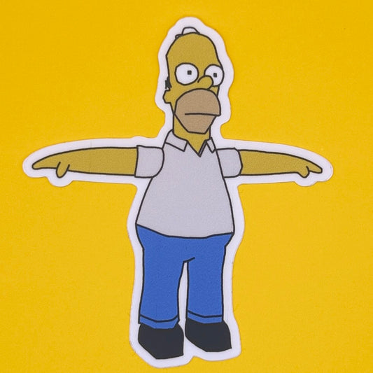 Simpsons: Hit & Run (T-pose) - Matte Vinyl Stickers