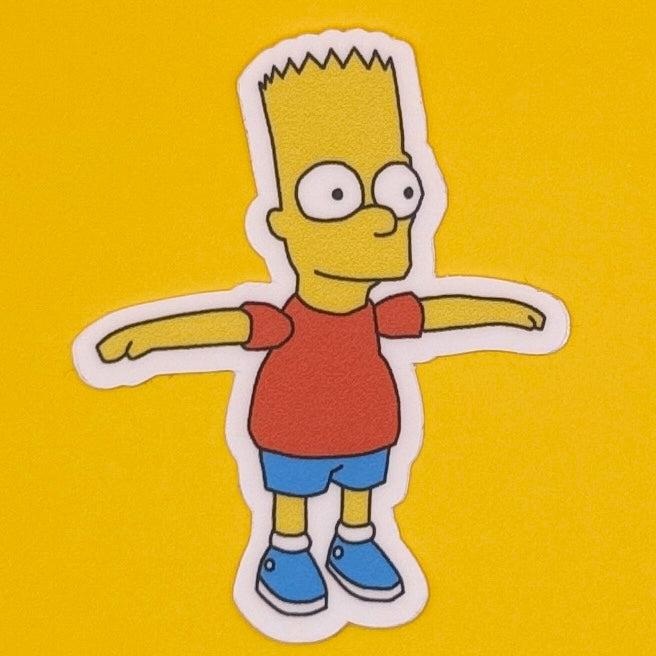 Simpsons: Hit & Run (T-pose) - Matte Vinyl Stickers
