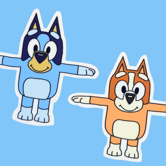 Bluey (T-pose) - Matte Vinyl Stickers