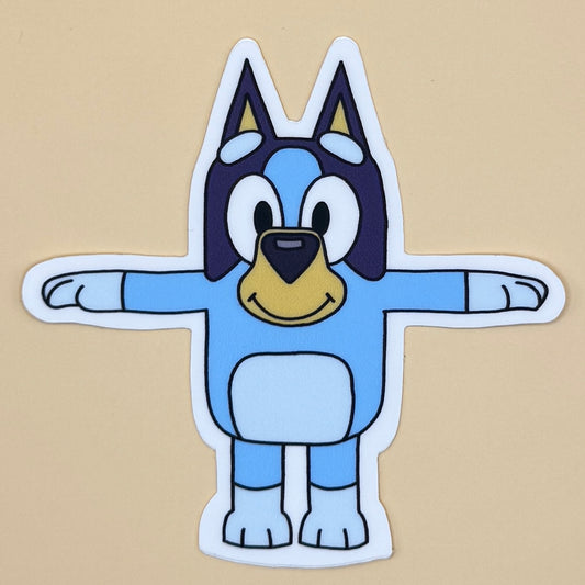 Bluey (T-pose) - Matte Vinyl Stickers