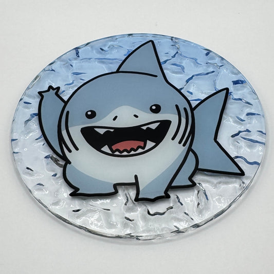 Jeff the Land Shark - Round Acrylic Coaster