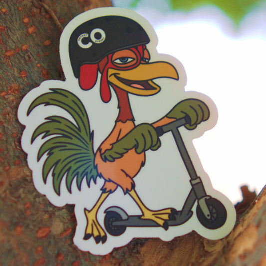 Scooter Chicken (Content Odyssey) Matte Vinyl Sticker