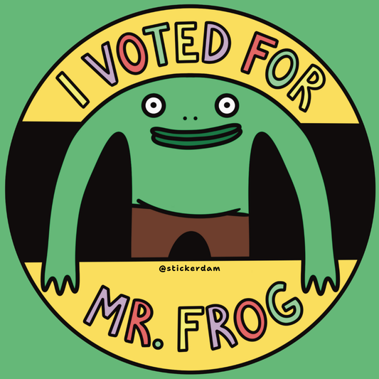 I Voted Mr. Frog | Metal Pinback Button