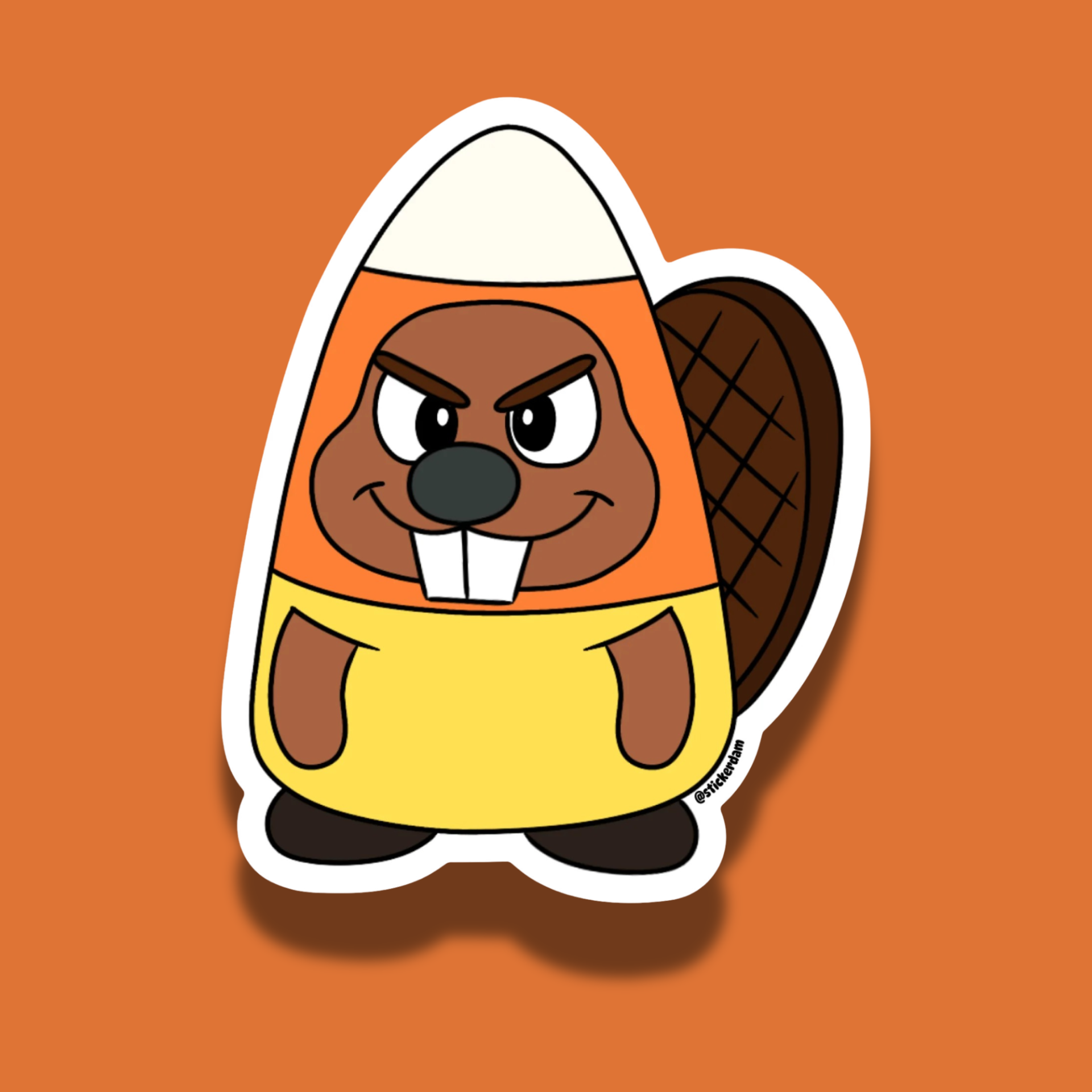 Mr. Beaver (Candy Corn) | Vinyl Sticker