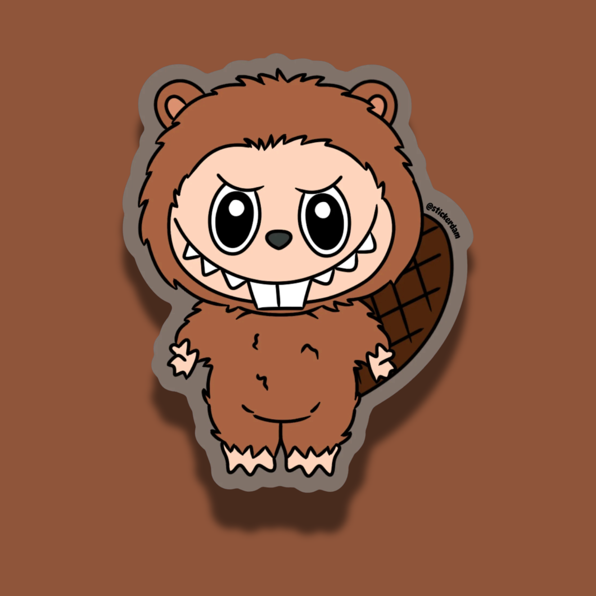 Mr. Beaver Labubu | Vinyl Sticker