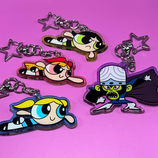 Powerpuff | Acrylic Keychains (Glitter!)