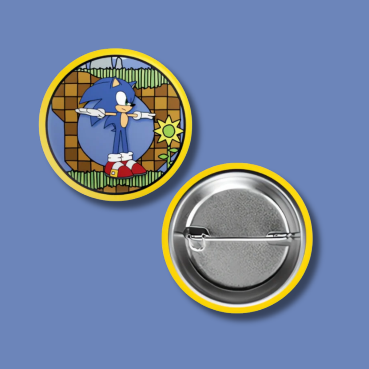 Sonic (T-Pose) | Metal Pinback Button