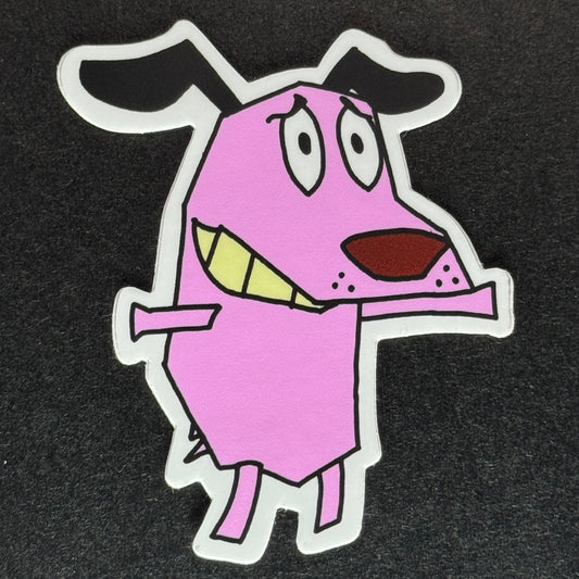 Courage the Cowardly Dog (T-Pose) - Matte Vinyl Sticker