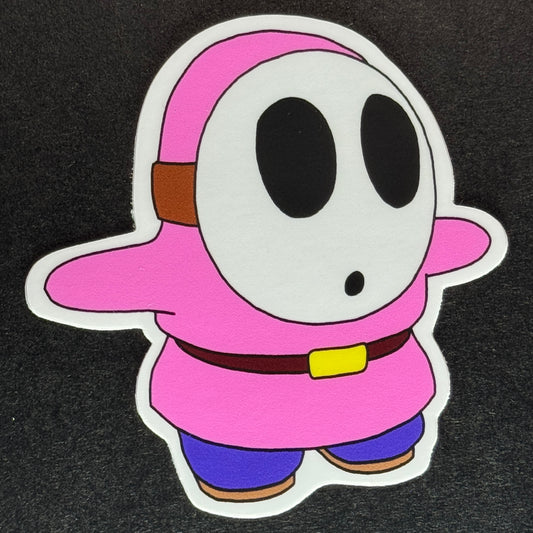 Pink Shy Guy (T-pose) - Matte Vinyl Sticker