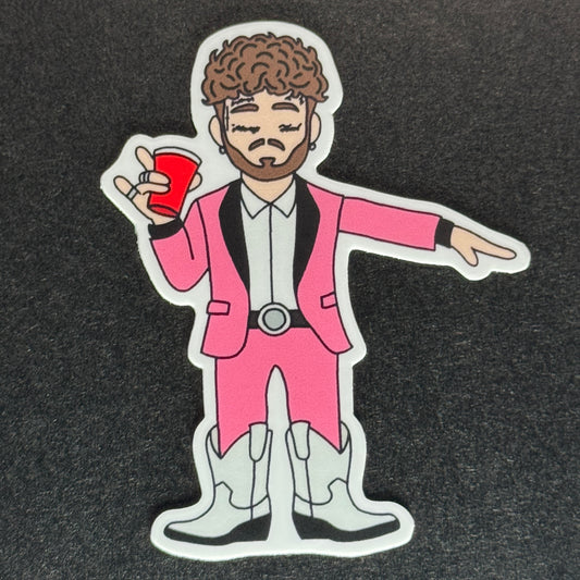 Post Malone (T-pose) - Matte Vinyl Sticker