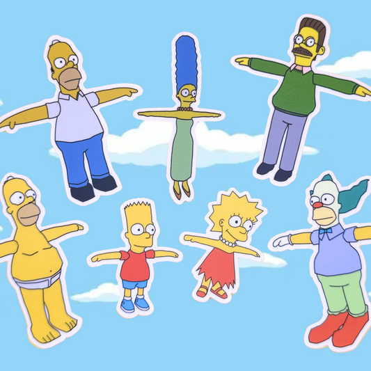 Simpsons: Hit & Run (T-pose) - Matte Vinyl Stickers